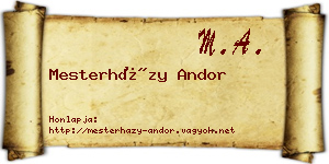 Mesterházy Andor névjegykártya