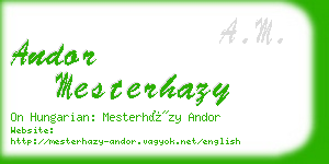 andor mesterhazy business card